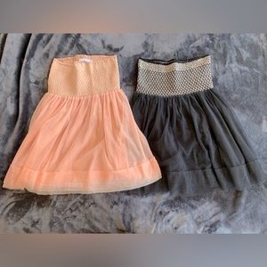 Bundle of Two FLANNEL Tulle Lined Skirts